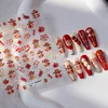 5D Relief Happy New Year 2025 Cute Snake Greetings Blessing Firecracker Adhesive Nail Art Stickers Decals Manicure Ornaments 2