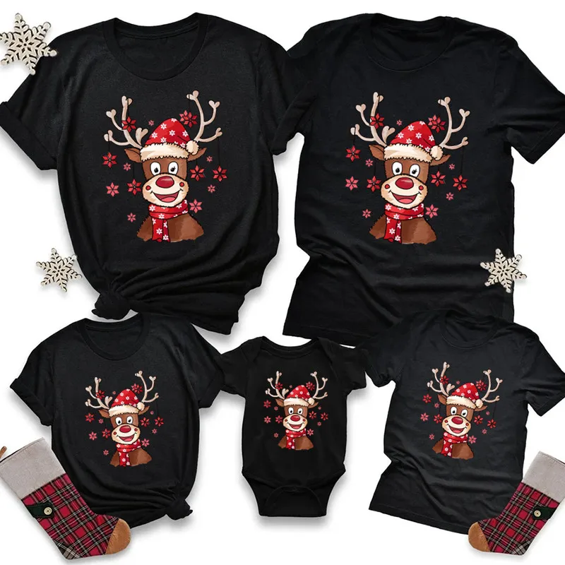 thumbnail image 1 of Conjunto de camiseta navideña a juego para toda la familia 2022 Ciervo Adulto Niño Bebé Conjuntos navideños a juego para toda la familia Conjuntos navideños a juego para toda la familia, 1 of 5