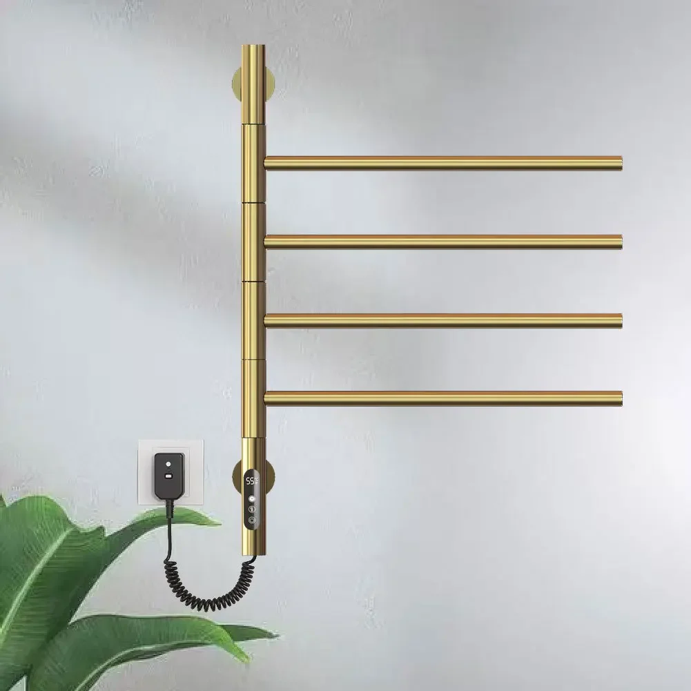 Household electric towel rack intelligent timing constant temperature drying rack gun gray bathroom rotating heating towel