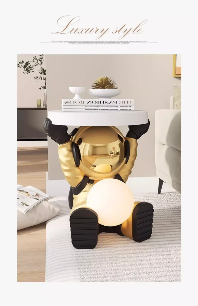 Space Astronaut Coffee Table Ornaments, Smart Bedside Tables, Light-emitting Bluetooth Speakers, Home Furniture Sculpture Gifts