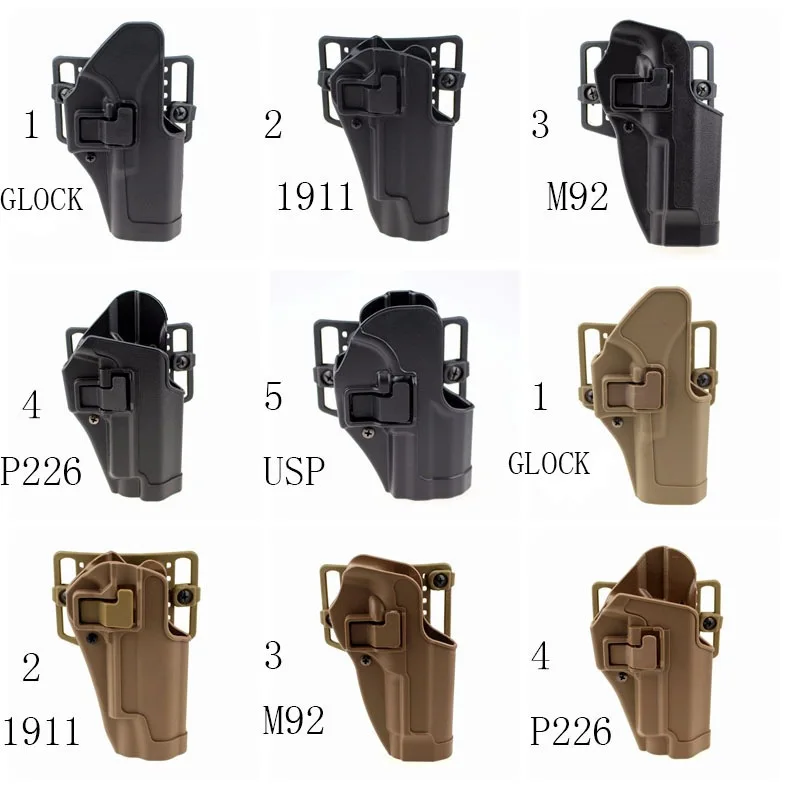 

GLOCK G17 G19 M1911 M92 P226 Right Hand Tactical Waist Cover Gun Holster Outdoor Hunting Accessories CS Sports