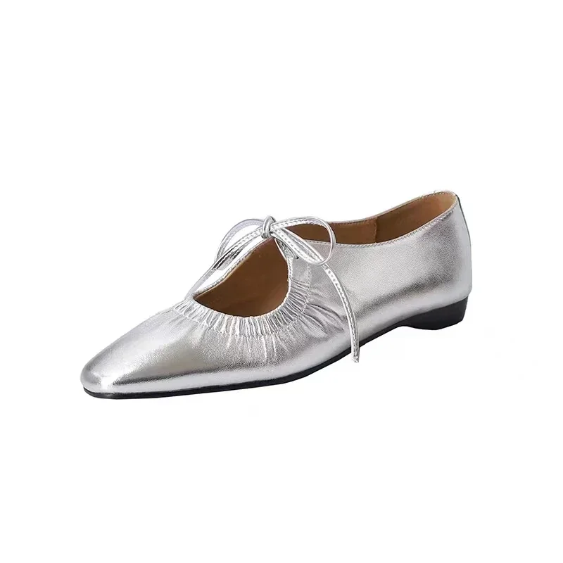 バレエシューズ Harmony Women's Leather Ballet Flats Silver TT00050-ARGENT Ballet pumps Argent Reqins - Women TT-00050 | Place des