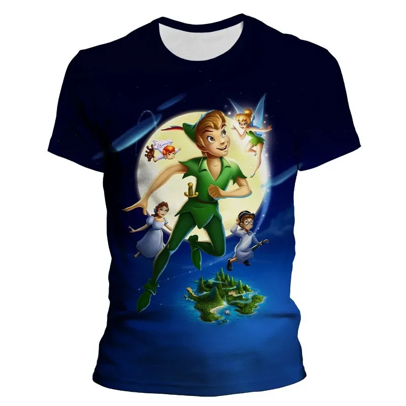 

2024 Disney Peter Pan 3d Print T-Shirts Cartoon Men Women Streetwear Fashion T Shirt Kids Boy Girl Tees Tops Clothing
