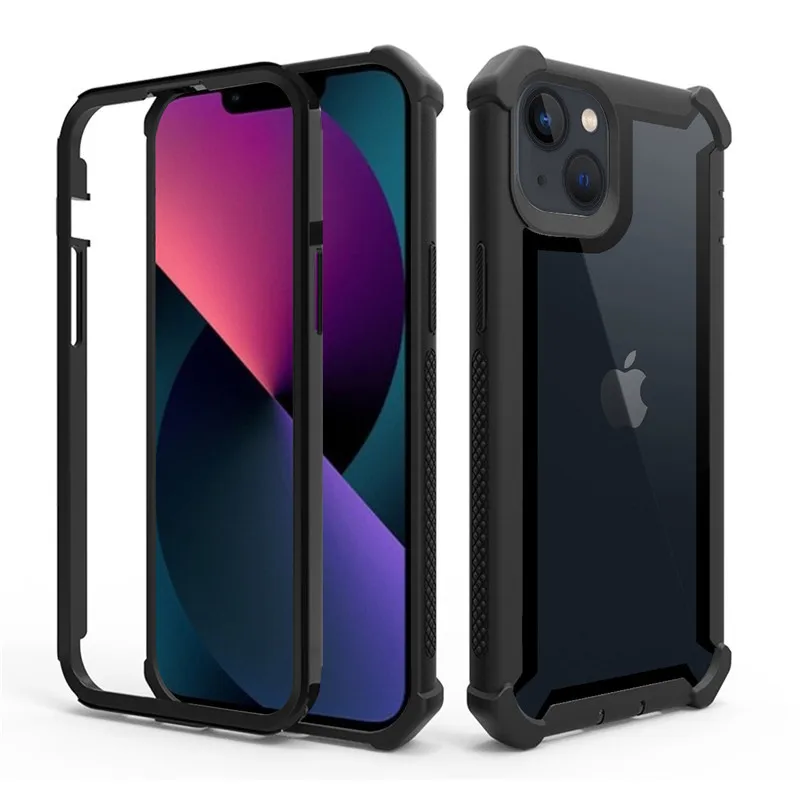 thumbnail image 1 of Shockproof Bumper Transparent Clear PC Phone Case For iPhone 14 13 12 11 Pro Max 6 6S 7 8 Plus X XR XS Max SE Acrylic Back Cover, 1 of 4