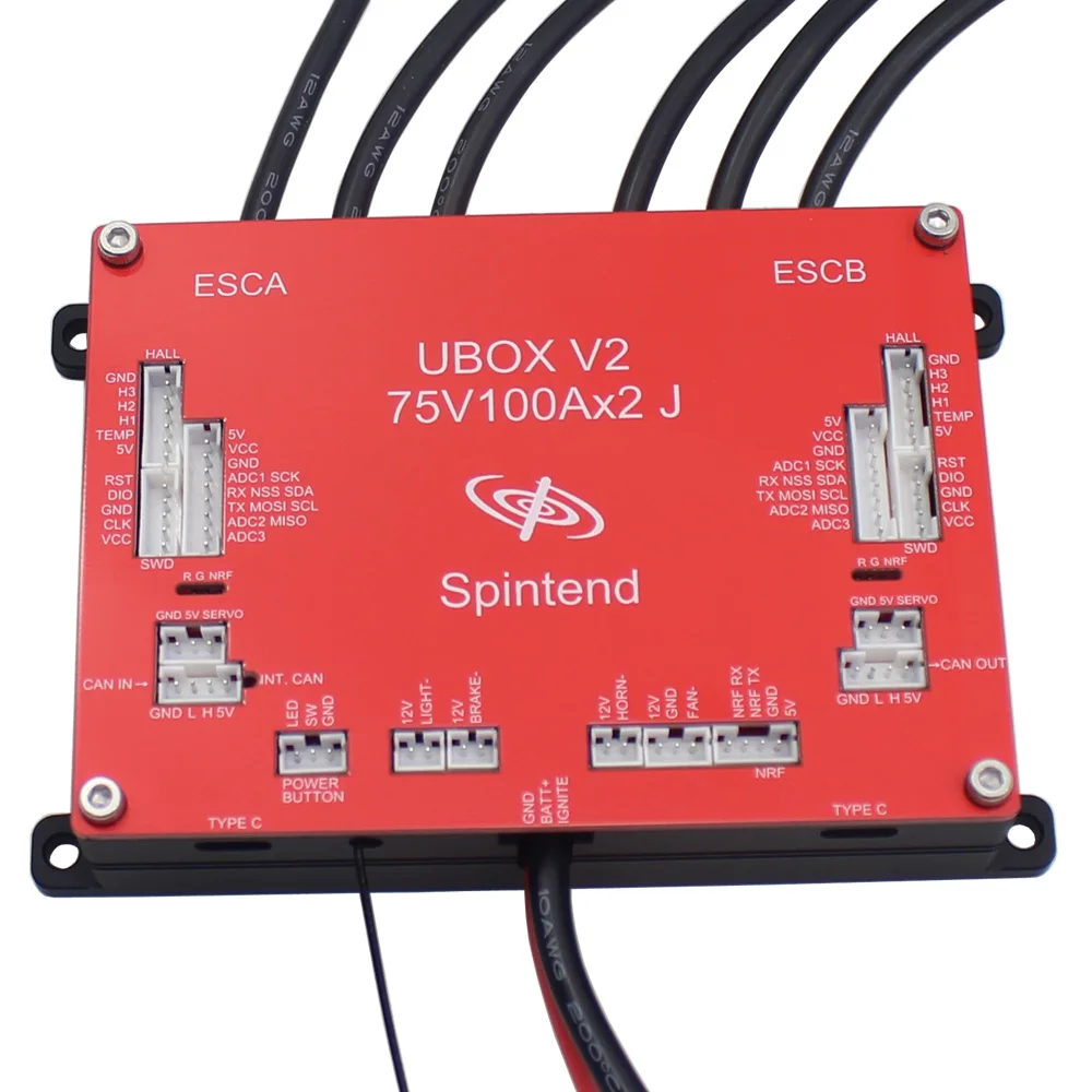 

Dual Motor Controller Ubox V2 75V 100A X2 Base On VESC for DIY Electric Scooter Skateboard Robot Ebike