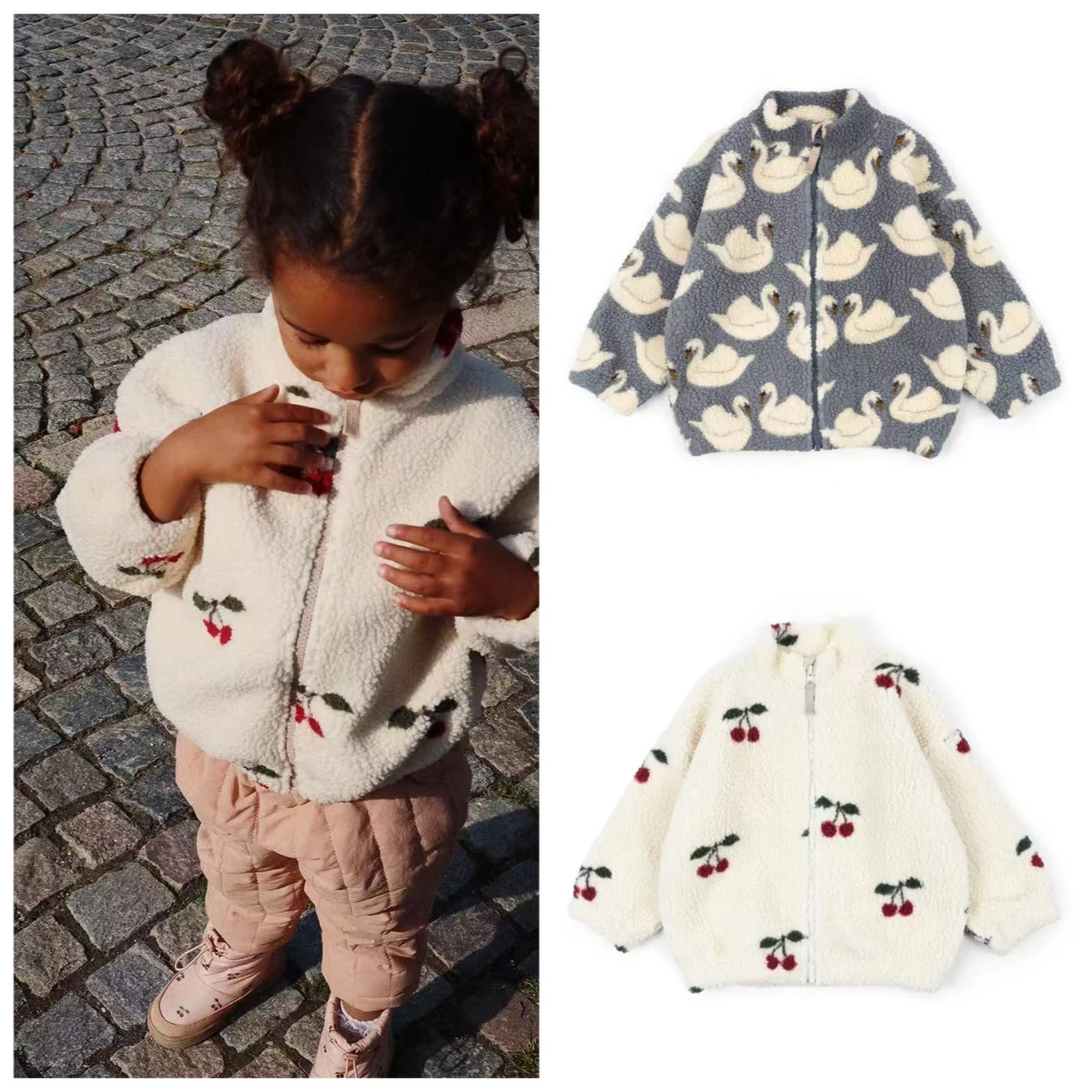 Children's Jacket Fall And Winter New Fashion Cartoon Cute Girl Jacket Cotton Warm Leisure Boys Children's Clothing
