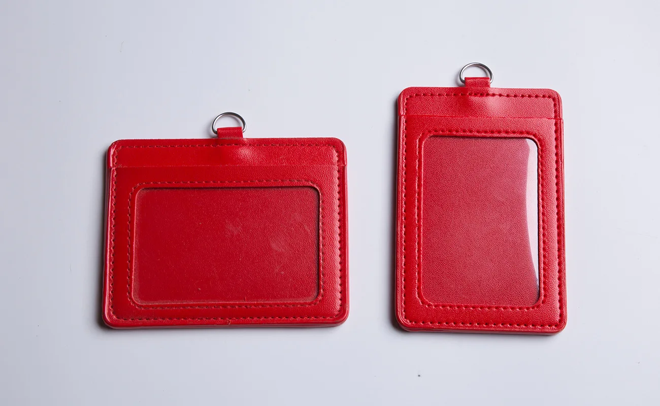Pu Leather Badges Holder Strap Retractable Lanyard Horizontal Office Work Tag Credentials Pass ID Students Credit Card Protector retractable badge reel badge holder retractable id tag retractable id lanyard