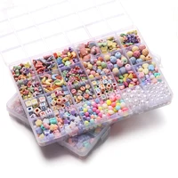 Mélange de perles intercalaires en acrylique pour filles, 780 pièces/boîte, avec perles 216.239., ensemble de perles de bricolage pour bracelet de bateau chia, kits exécutifs de bijoux 5