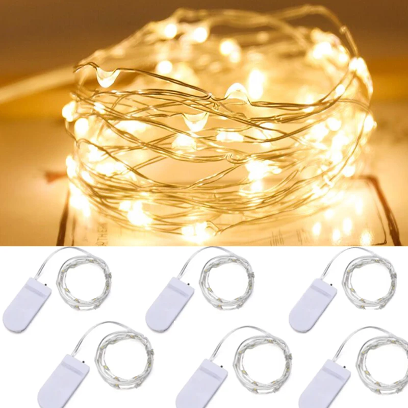 2packs Of Fairy Light Battery Included String Lights Led Copper Wire