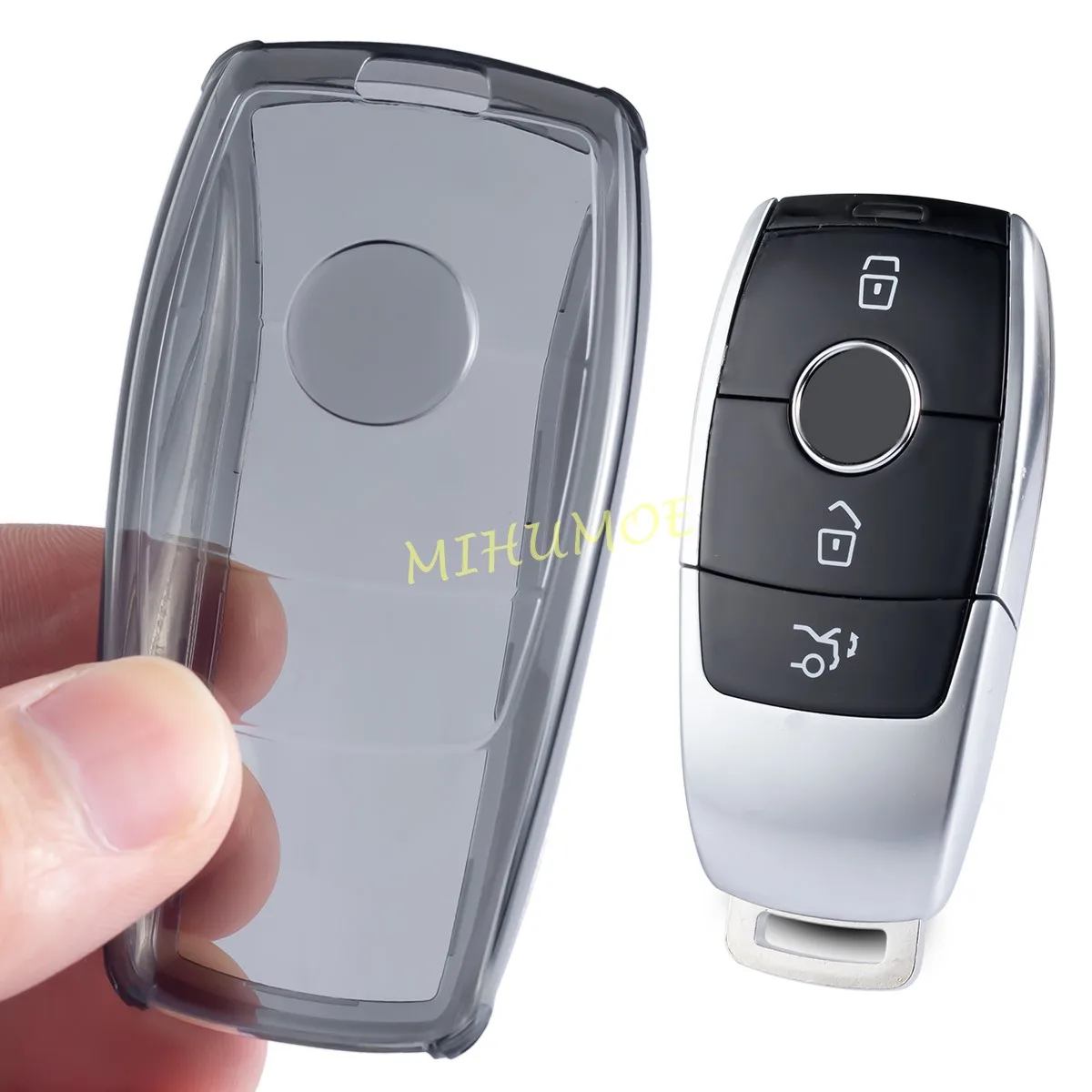 Black Transparent Key Fob Case Cover Holder Keychain