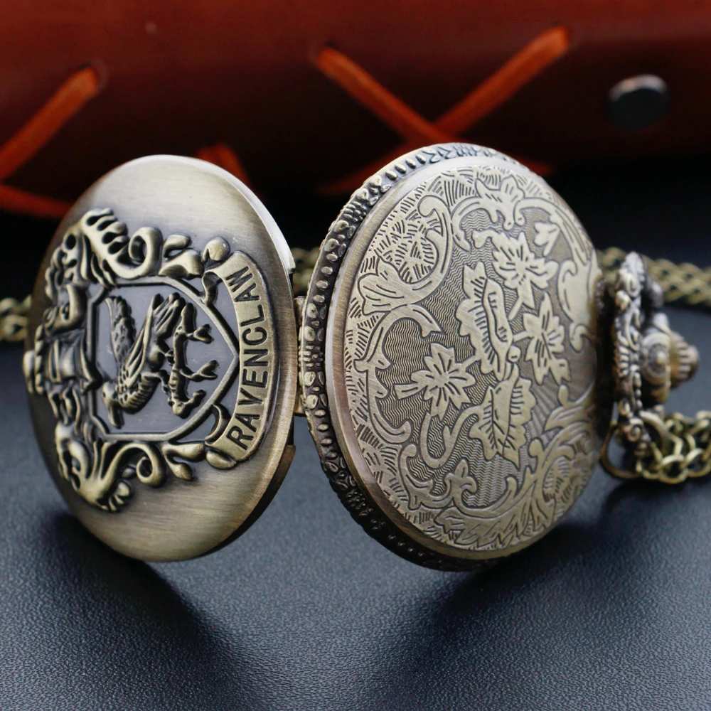 Vintage Wizardry School Pocket Watch Digital Pendant Chain Clock for Women and Men