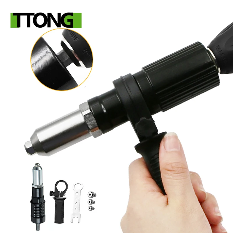 Electric Rivet Gun 2.4mm-4.8mm rivet nut gun drill adapter Cordless riveting tool Insert Nut Pull Rivet Tool oudisi electric rivet gun 2 4mm 4 8mm rivet nut gun drill adapter cordless riveting tool insert nut pull rivet tool