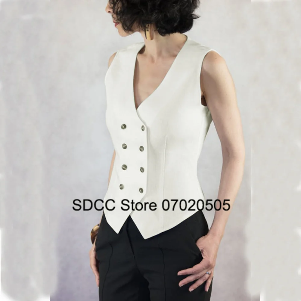 

Women's Suit Vest Double Breasted Single Breasted Sleeveless Jacket Business Casual Commuting Short Sets Foo Traf 2023 Woman Eam