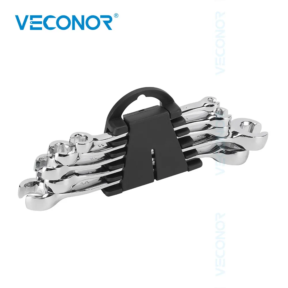 

5Pcs Oil Pipe Flare Nut Wrench Tools Set of Keys Mirror Polished Tubing Spanner Tool High Torque Pipe Wrenches for Car Repair