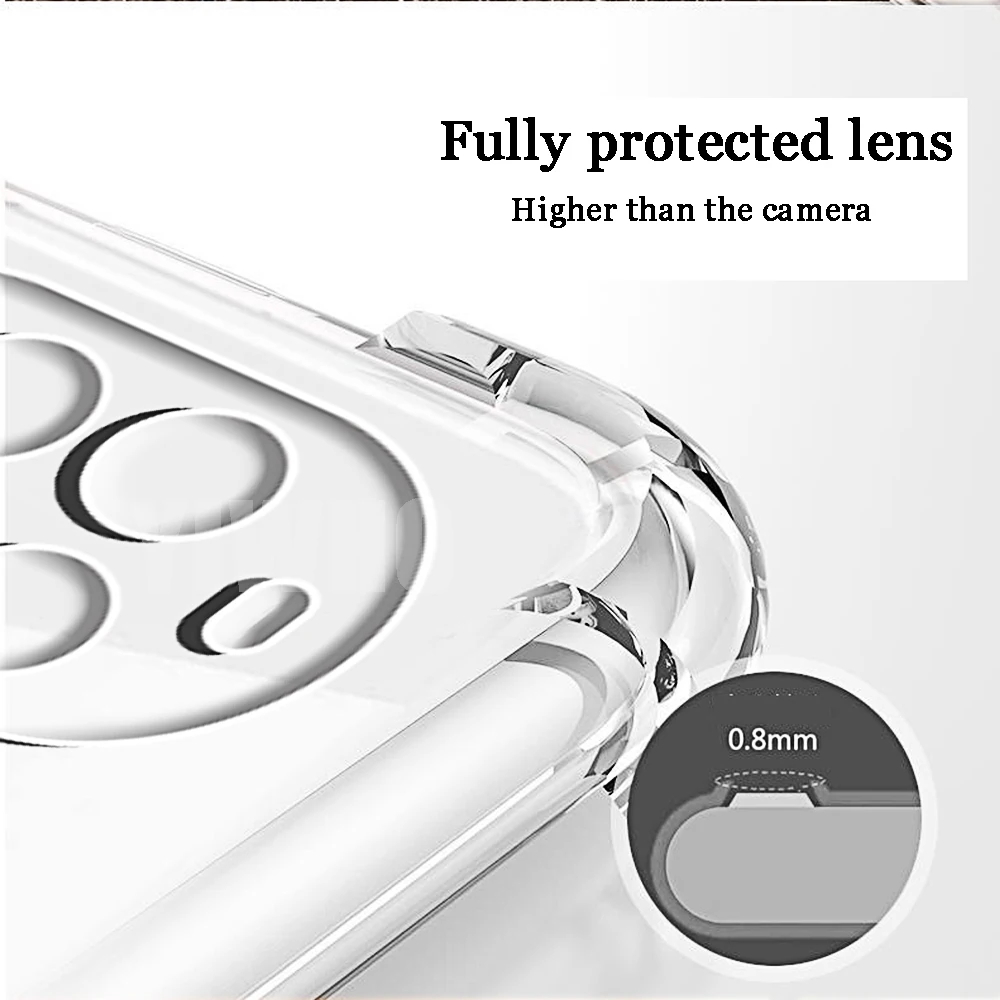 Transparent Shockproof Airbag Phone Case with Protective Lens and Soft TPU Back Cover