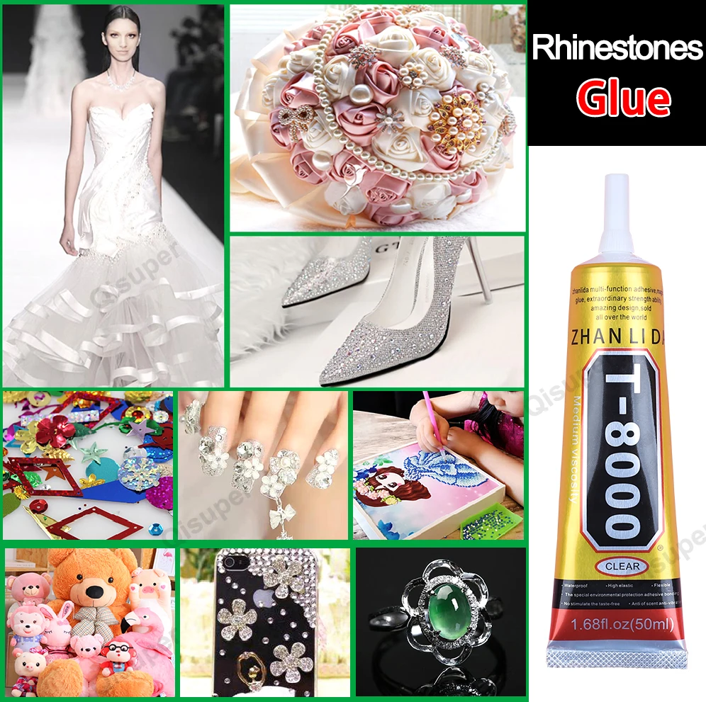 Waterproof Transparent T8000 Bead Glue for Jewelry Making Mobile Screen Phone Rhinestones Fabric Textile Super Adhesive Zhanlida 3