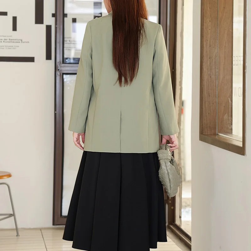 Plus Size Women's Blazer Premium Casual Anti-Wrinkle Twill Drape Effect Loose Commuter Suit Jacket Autumn 2025