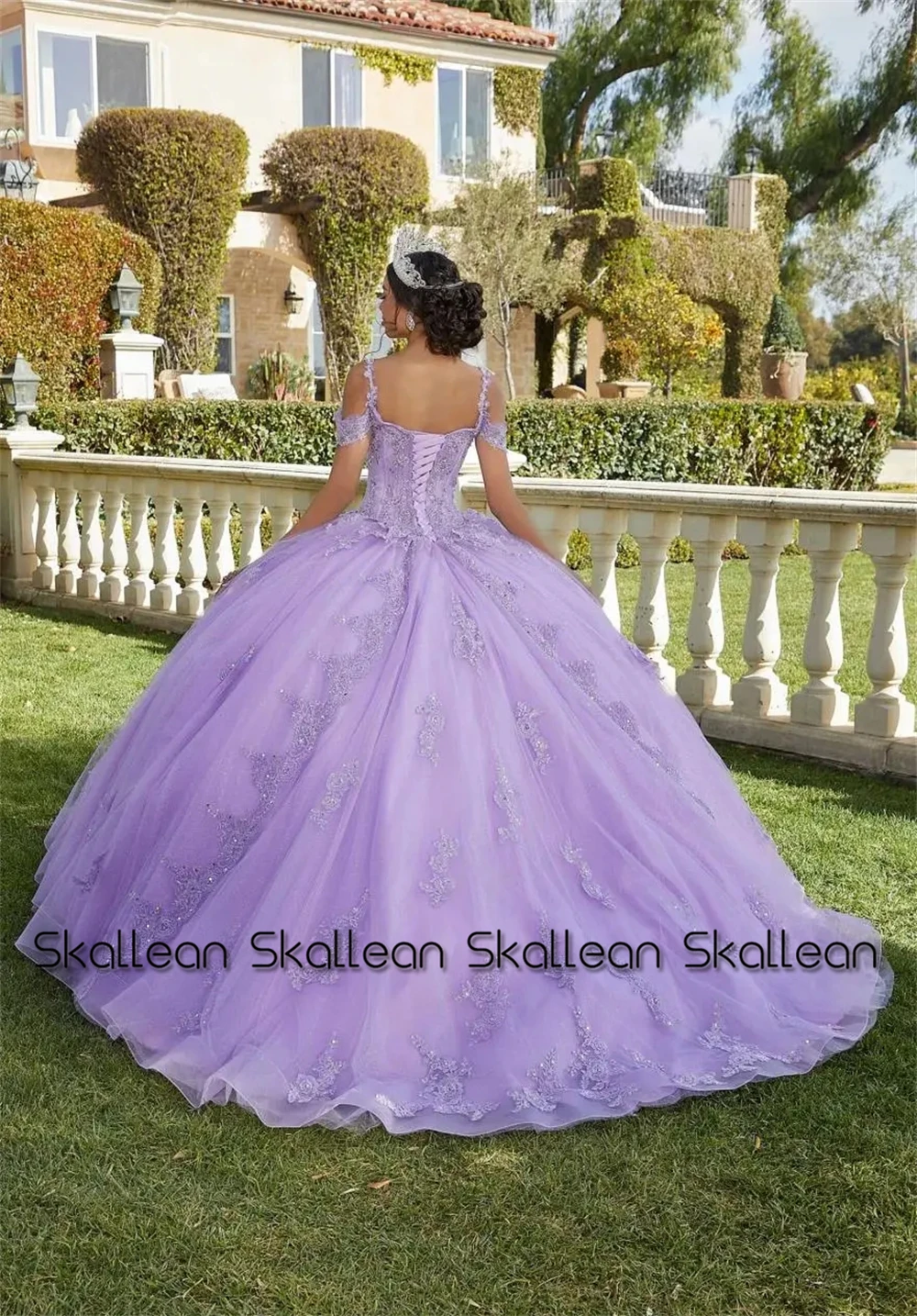 Quinceanera Dresses Skallean Charming Diamonds Ball Gown Pleat Draped