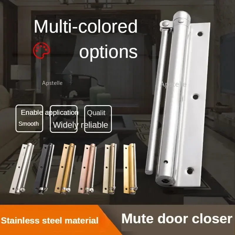 Door Closer Stainless Steel Simple Adjustable Wooden Door Metal Toilet Self Closer Automatic