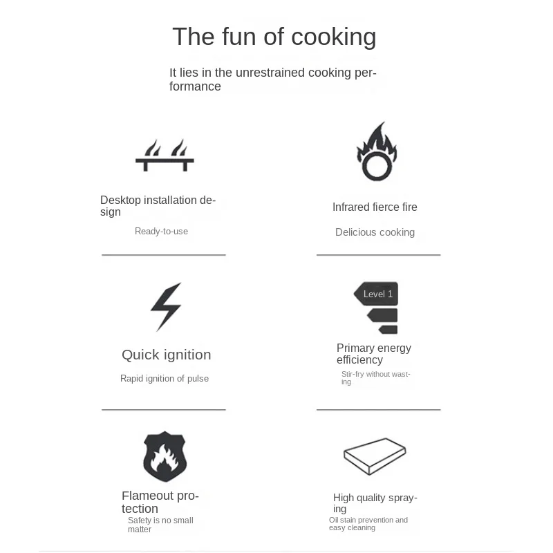 Infrared Liquefied Gas Stoves, Energy Saving Hot Fire Stir-fry Energy Windproof Gas Cooktop， Lpg Cooker Wok Gas Burner 5