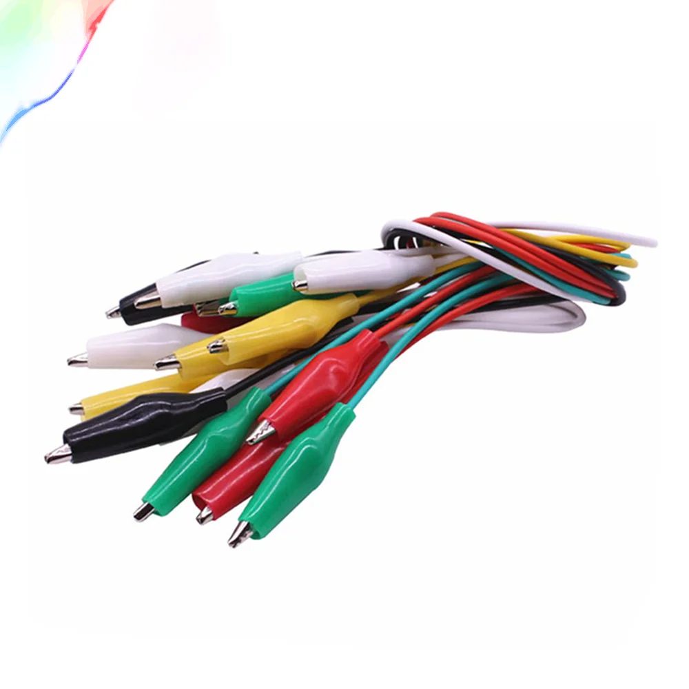 Alligator Clips Electrical Test Leads Double-ended Crocodile Clips Roach Clip Test Jumper Wire 10pcs