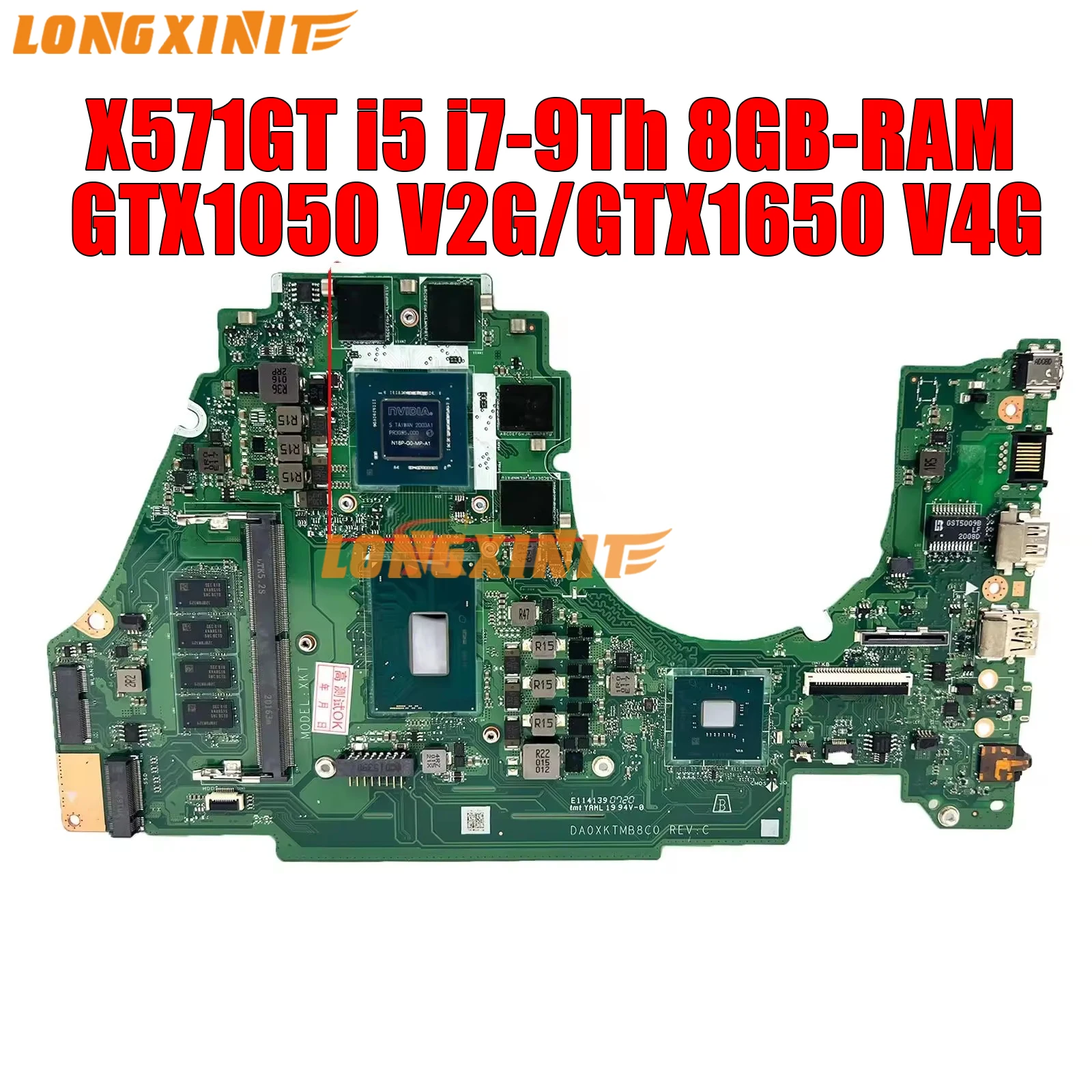 Материнская плата X571GT для ASUS X571GD R571GT F571GT K571GT YX571GT A571GT VX60GT.i5 i7 8-го/9-го. 8GB-RAM. GTX1050-V2G.GTX1650-V4G.