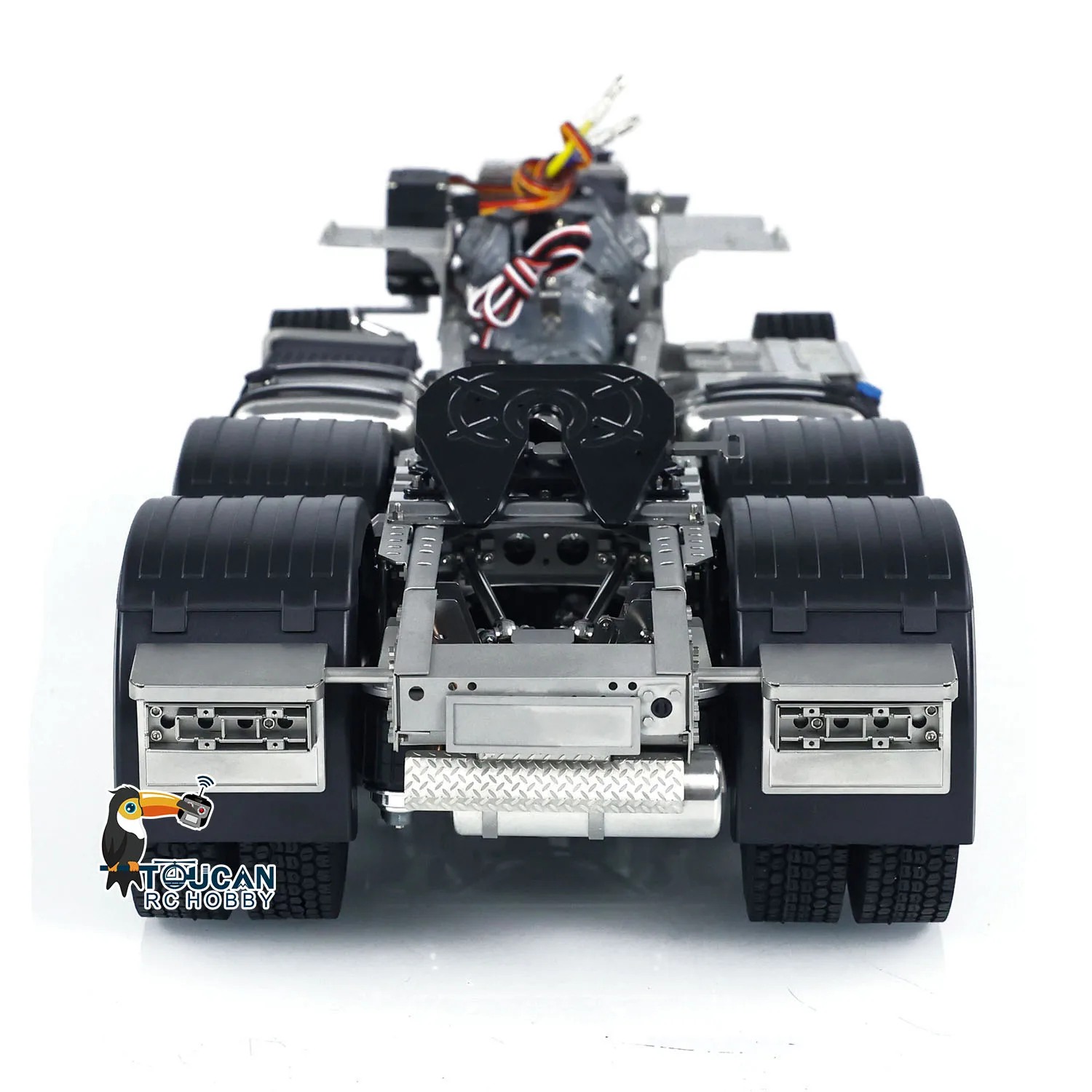 1/14 Metal Finished Chassis 6x6 3-speed Gearbox for Toys FH16 RC Tractor Truck Car Finished Vehicle Model Parts Boy Gift TH23563 4