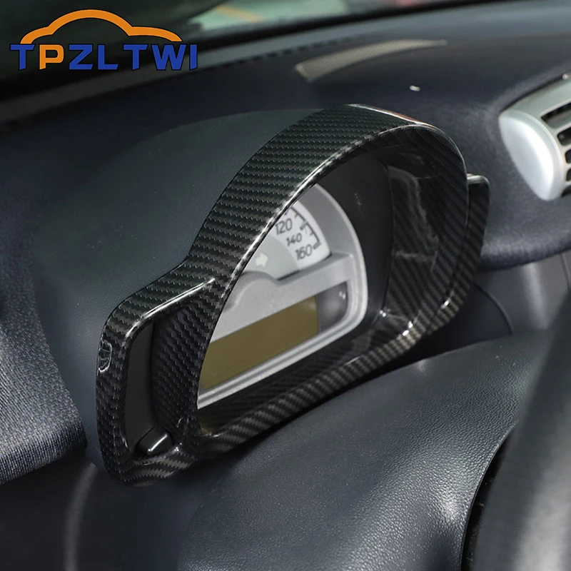 For Benz Smart Fortwo 451 2009-2014 Car Dashboard Trim Frame Carbon Fiber Abs Car Modification Interior Decoration Accessories