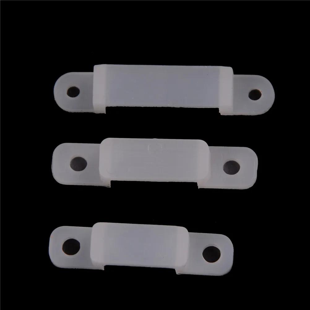

2020 10Pcs/lot 10mm 14mm 17mm width Silicone Mounting Connector clip For LED Strip fixing holder New Sale