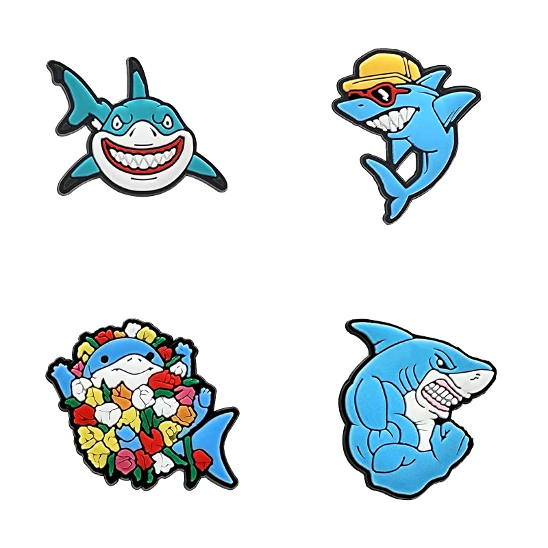 Strong Shark Shoe Charms for Crocs Accessories Sandals Men Clogs Pins Women Badges Boy Girls Jeans Kids Decorations Buckle Shoes