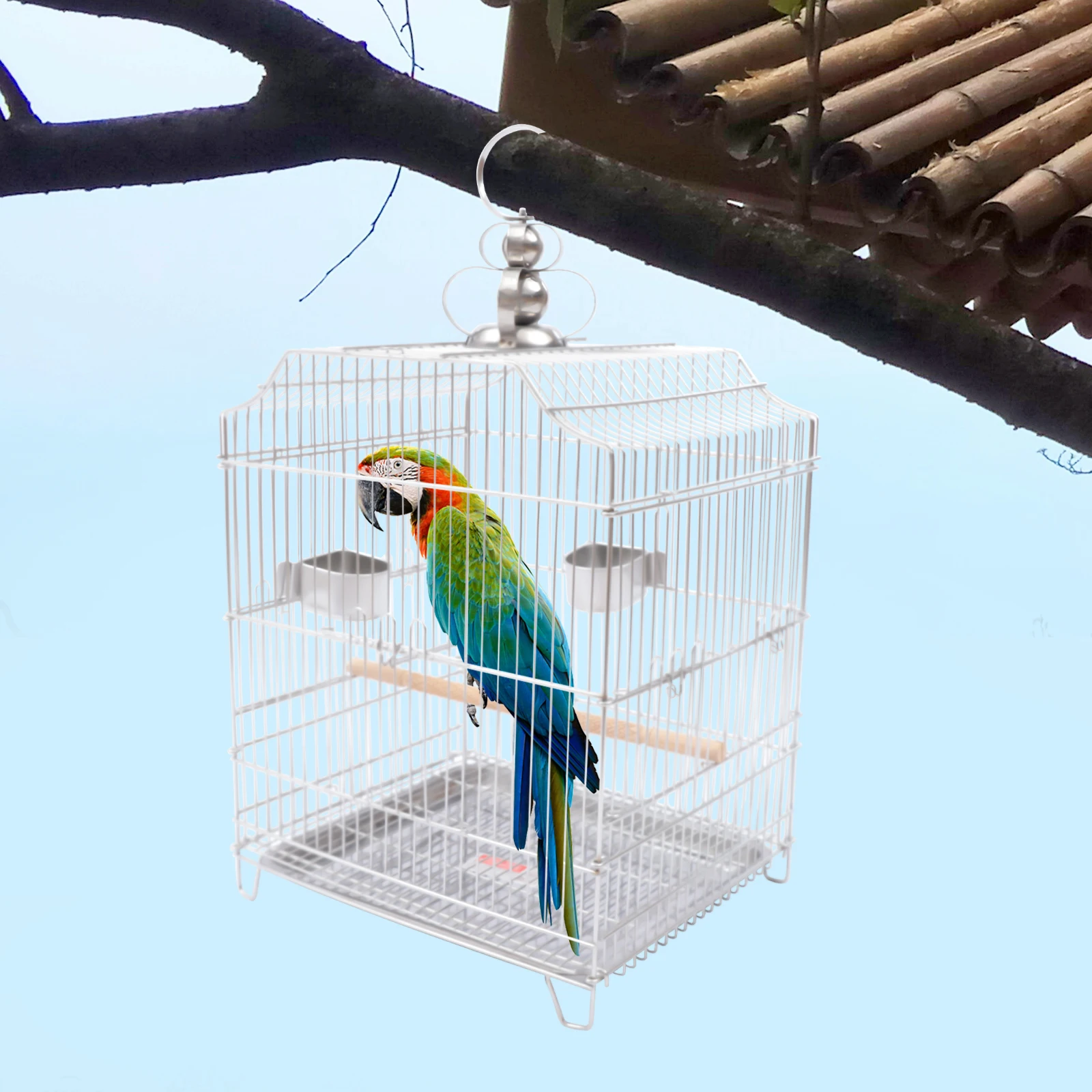 Image showcasing Stainless Steel Bird Cage, Encrypted Wire, Large Space, Easy Clean, for ...