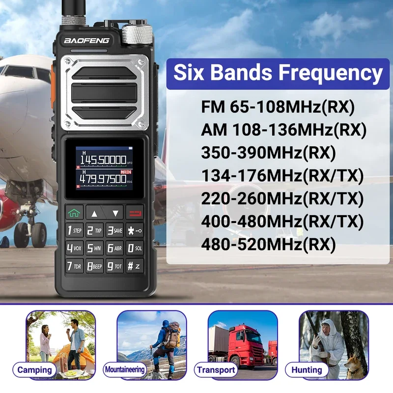Baofeng UV-25 PRO MAX Air Band Walkie Talkie 16w Wireless Copy Frequency NOAA Type-C Charger AM Long Range Ham Two Way Radio 2