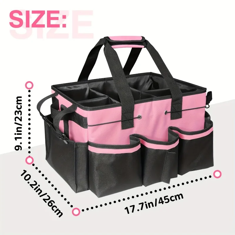 1pcs Multipurpose Cleaning Tool Organizer Bag Portable Crossbody Design Durable Oxford Fabric Storage Pouch for Home Car Travel 3
