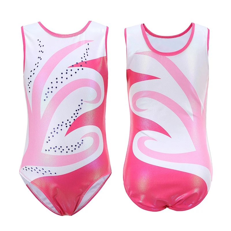 Children Girls Ballet Leotard Fashion Hair Band Sparkly Tumbling for 5-12 Years Girls' Dance Gymnastics Leotards Body Suits