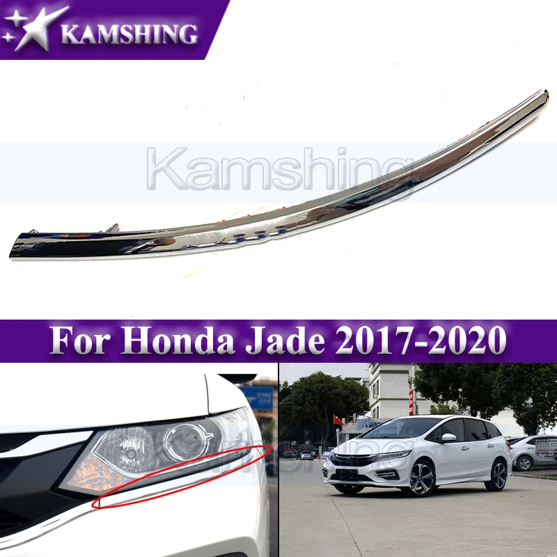Kamshing Headlight Trim Strip For Honda Jade-Headlamp Lower Trim Bright Strip Front Bumper Plating Decoration