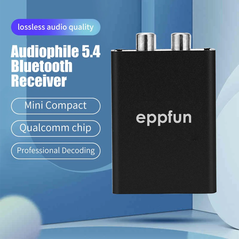 eppfun Le Audio Bluetooth 5.4 Receiver with Aptx Lossless/LDAC, 96K/24bit Wireless Adapter with RCA