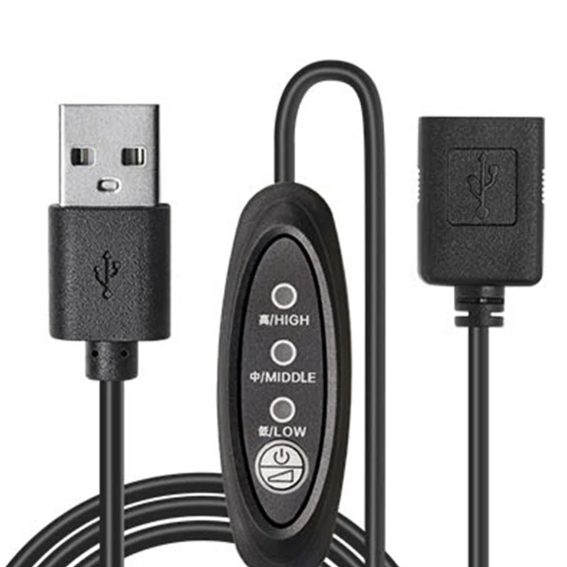 USB Extension Remote Control 5V 3 Speed Power Cable for USB Ceiling Fan LED Light Lamp Fan Speed Controller Cable