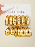 12pcs/Set Classic Fashion Twist C Shape Tear Drop Design