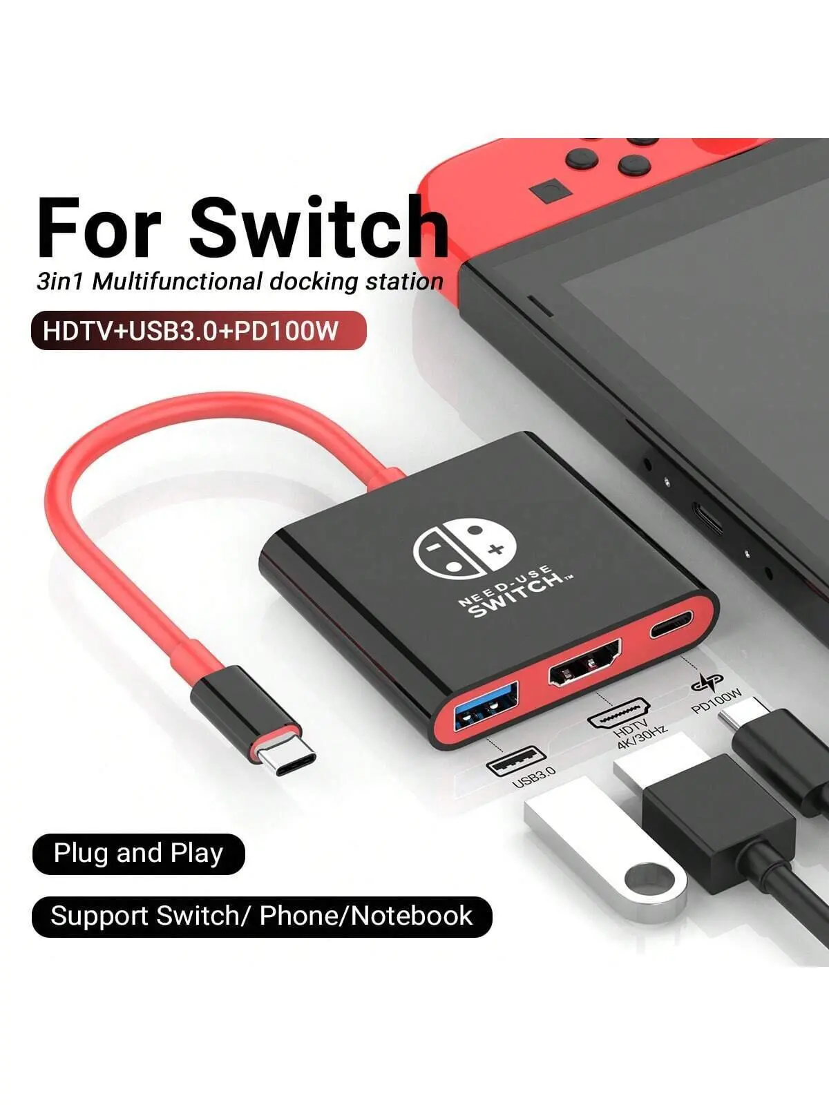 3 in1 USB C Digital AV Adapter Converter 4K HDMI/PD 100W /USB 3.0 Port MacBook Pro iPad Pro Nintendo Switch etc Devices usb multiport adapter type c to hdmi adapter