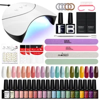 Complete Semi Permanent Nail Kit 10/20 PCS Gel Nail Polish With 36W UV LED Nail Lamp Soak Off Gel Varnish Manicure Art Tools Set 1