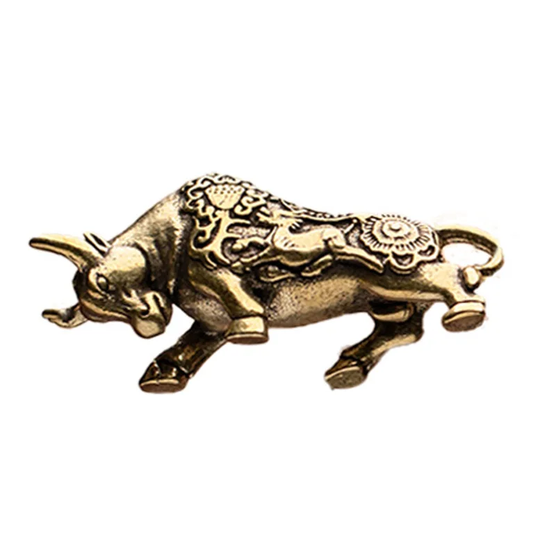 Brass Lucky Bullfighting Statue Home Decoration Ornaments Copper Animal Miniature Figurine Bring Wealth Office Desk Decor Crafts