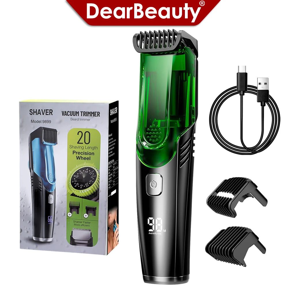 Waterproof Electric Beard Trimmer for Men with Vacuum