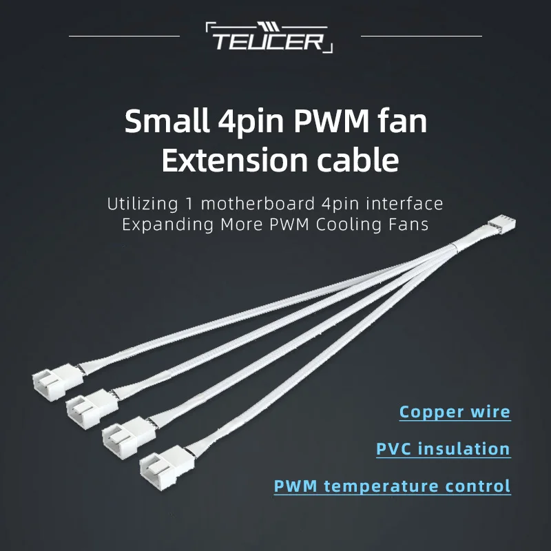 Teucer 4 Pin 1/2/3/4 Moederbord Cpu Fan Pc Case Fan Extensie Adapter Kabel Pwm Vrouwelijk Naar 3/4 Pin Splitter Kabel