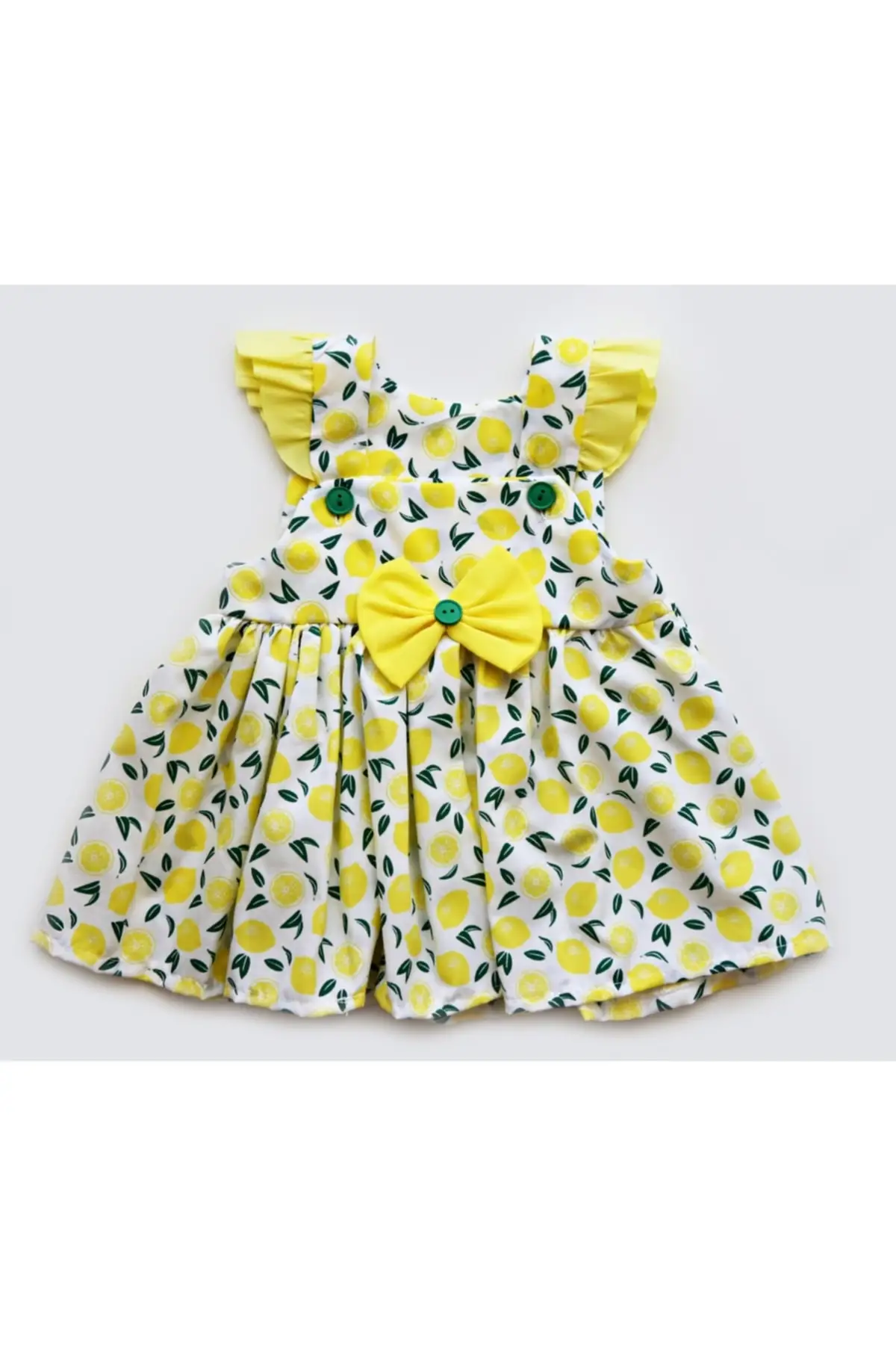 

Baby Girl Lemon Printed Bow Dress Clothing