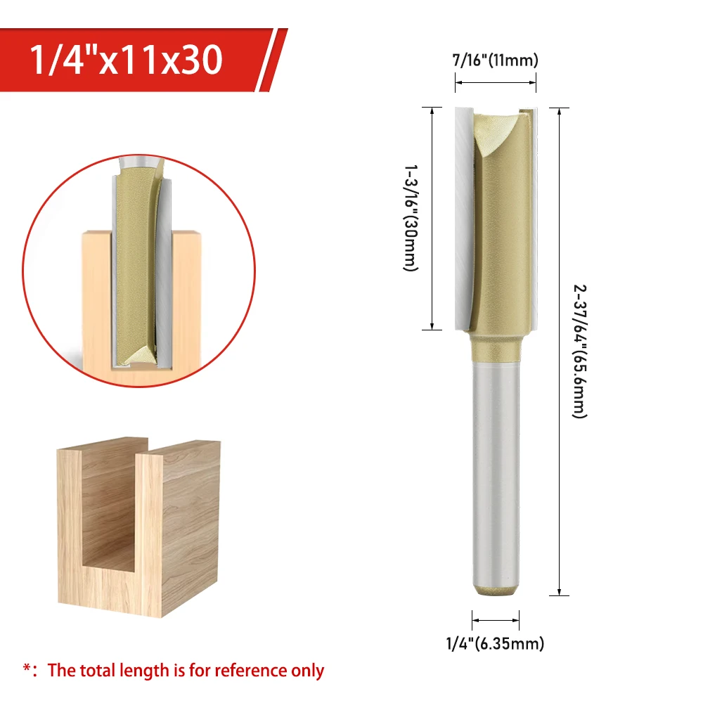 AURWOF 1 Stück 6 mm 1/4 1/2 Schaft Gerader Fräser Holzbearbeitungswerkzeuge Holzfräser für CNC-Trimmung H060020 – Detail 29