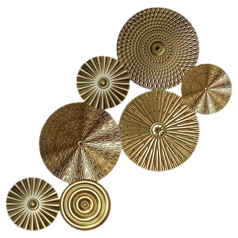 

Gold Wall Hanging Home Decor Bathroom Circle Decorations Pendant for Bedroom Hallway Metal Living