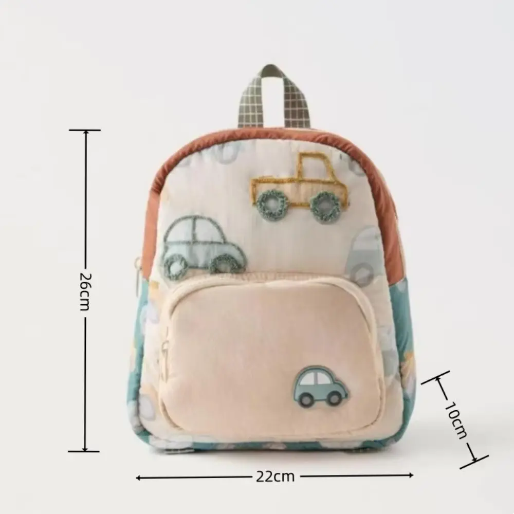 Cartoon Car Embroidery Children's School Backpack Kindergarten Boys and Girls School Bags Multifunctional Lightweight Backpack 6