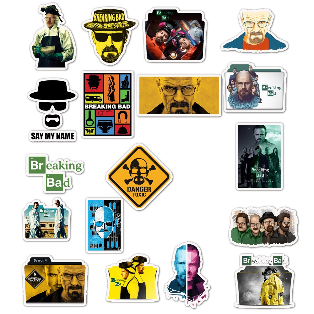 10/30/50pcs Breaking Bad TV Show Stickers PVC Waterproof Toy Graffiti  Kid Stickers Skateboard Guitar Suitcase Luggage Car Decal 5