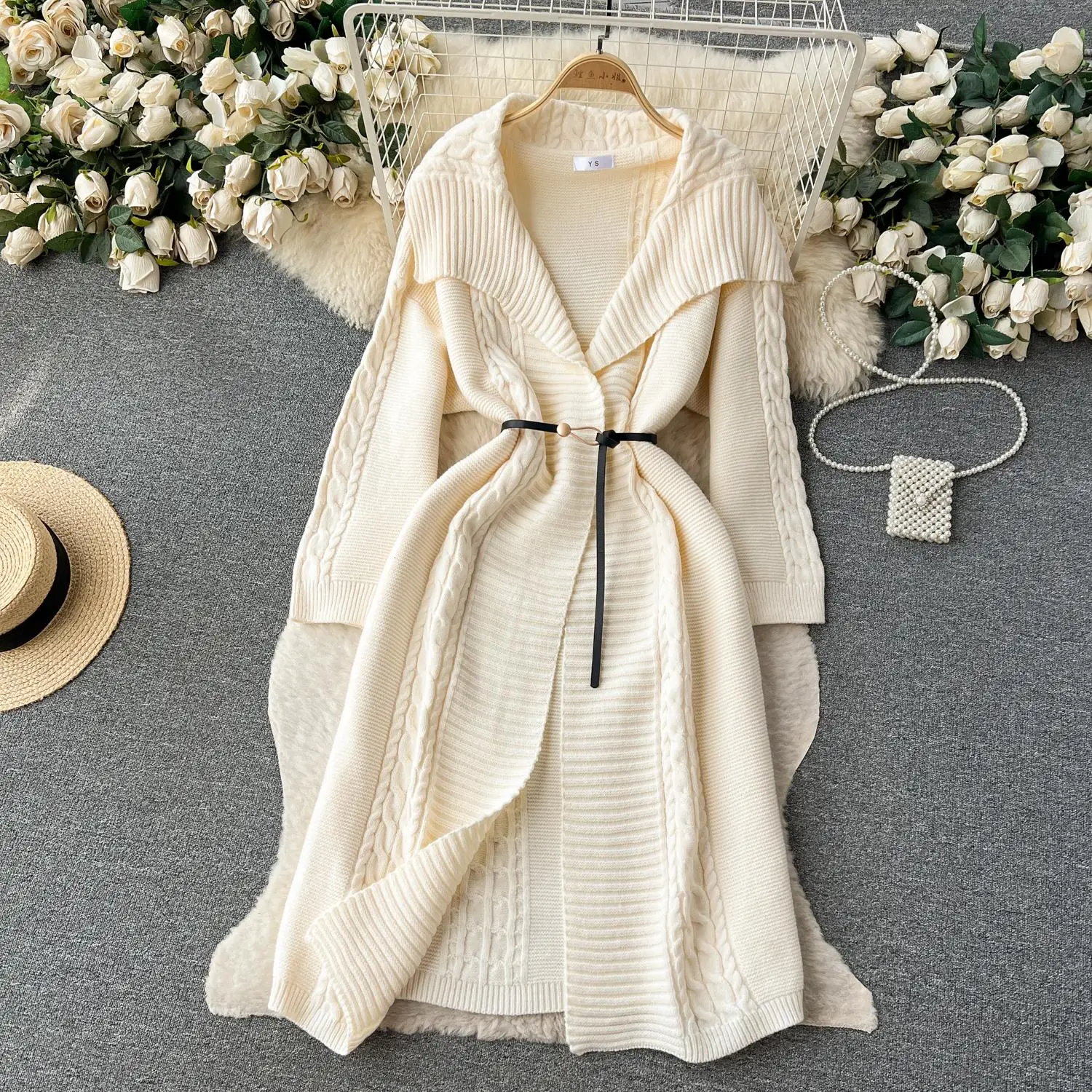 

Women Loose Warm Long Cardigan Coat Solid Long Sleeve Knit Thicken Sweater Coat Women Autumn Winter Streetwear Outerwear