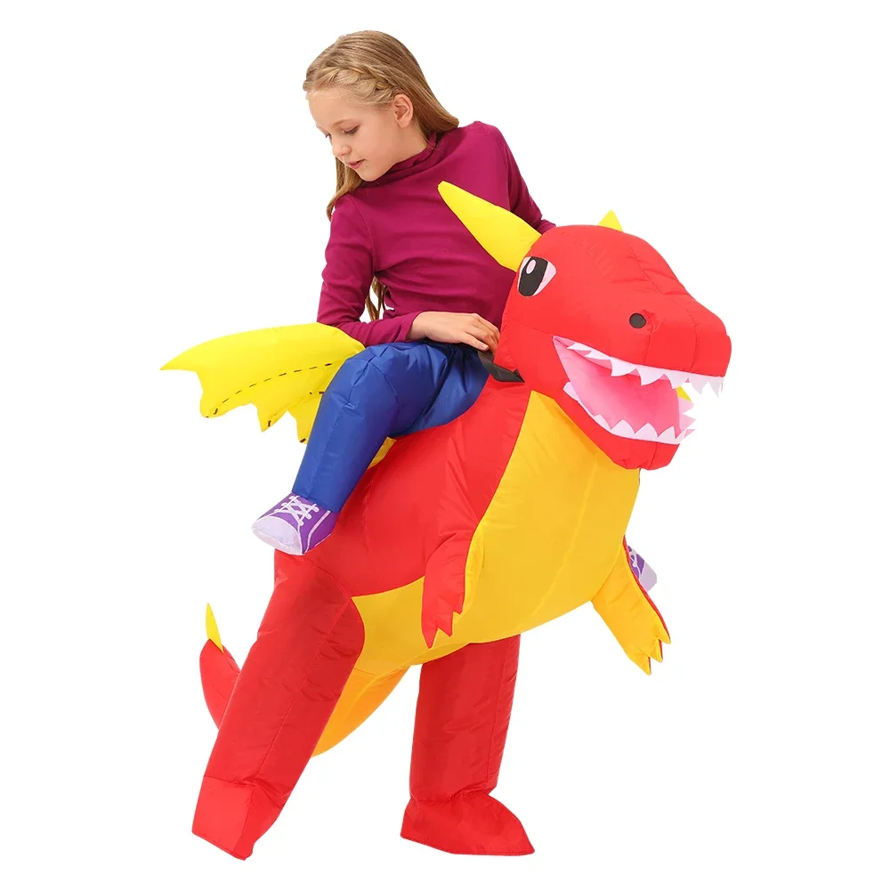Adults Kids Inflatable Dinosaur Costume Fun Pterosaur Ride Costume Suitable for Halloween Carnival Party Role Playing Props